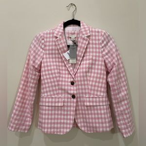 NEW J Crew Pink gingham blazer
